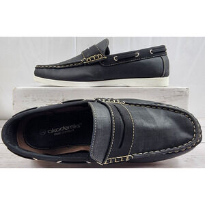 Akademiks 'Anchor' Black Slip On Loafer Shoe w/White Stitching Men's Size 9